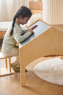 Ash Kids Play Tent & Desk Set | Adjustable Wooden Learning Tent with Desk, Chair & Chalkboard
