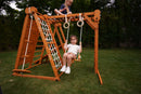 Chestnut | 8-in-1 Foldable Wooden Jungle Gym for Toddlers, Indoor or Outdoor