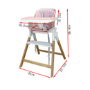 Clover Wooden Baby High Chair | Montessori Feeding Chair with Tray, Adjustable Footrest & 5-Point Harness