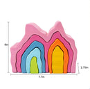 Wooden Mountain Rainbow Stacker | Montessori Stacking Blocks for Toddlers