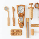 Wooden Doctor Play Set for Kids | 8-Piece Montessori Pretend Play Medical Kit with Stethoscope