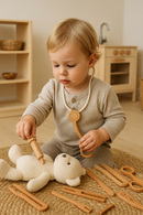 Wooden Doctor Play Set for Kids | 8-Piece Montessori Pretend Play Medical Kit with Stethoscope