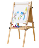 Foldable Kids Easel | Double-Sided Chalkboard & Magnetic Whiteboard with Paper Roll, 3 Adjustable Heights