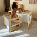 Hanover Montessori Weaning Table & Chair Set | Convertible Toddler Desk, Chair & Bench