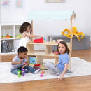 Holly Wooden Market Stand | Kids Pretend Play Grocery Store & Toy Display Shelf with Canopy