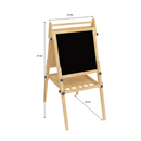 Foldable Kids Easel | Double-Sided Chalkboard & Magnetic Whiteboard with Paper Roll, 3 Adjustable Heights
