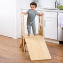 Laurel 4-in-1 Foldable Kitchen Tower, Step Stool, Slide & Chalkboard for Toddlers