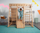 Magnolia | Indoor Wooden Jungle Gym with Monkey Bars, Rock Wall & Swing