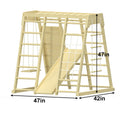 Magnolia | Indoor Wooden Jungle Gym with Monkey Bars, Rock Wall & Swing