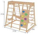 Magnolia | Indoor Wooden Jungle Gym with Monkey Bars, Rock Wall & Swing