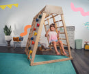 Magnolia | Indoor Wooden Jungle Gym with Monkey Bars, Rock Wall & Swing