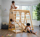 Magnolia | Indoor Wooden Jungle Gym with Monkey Bars, Rock Wall & Swing