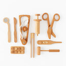 Wooden Doctor Play Set for Kids | 8-Piece Montessori Pretend Play Medical Kit with Stethoscope