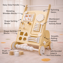 White Wooden Baby Push Walker | Activity Walker for First Steps