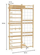 Neem 95" | Swedish Ladder & Rope Wall, Indoor Wooden Climber for Kids