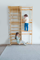 Neem 95" | Swedish Ladder & Rope Wall, Indoor Wooden Climber for Kids