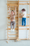 Neem 79" | Swedish Ladder & Rope Wall, Indoor Wooden Climber for Kids