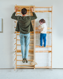 Neem 95" | Swedish Ladder & Rope Wall, Indoor Wooden Climber for Kids
