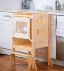 Plum 3-in-1 Foldable Kitchen Tower, Step Stool & Chalkboard for Toddlers