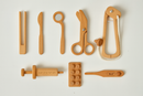 Wooden Doctor Play Set for Kids | 8-Piece Montessori Pretend Play Medical Kit with Stethoscope