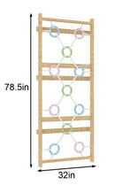 Ring Wall Panel Add-On for 79" Walnut Modular Swedish Ladder | Indoor Gymnastic Ring Wall for Kids