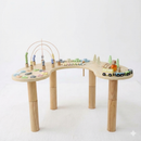 Montessori Wooden Activity Table for Toddlers | 360° Bead Maze, Xylophone, Gears & Roadway, 12 Months+