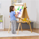 Foldable Kids Easel | Double-Sided Chalkboard & Magnetic Whiteboard with Paper Roll, 3 Adjustable Heights