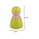 Wooden Rainbow Peg Dolls Figures 12 Piece Set