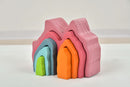Wooden Mountain Rainbow Stacker | Montessori Stacking Blocks for Toddlers