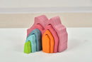 Wooden Mountain Rainbow Stacker | Montessori Stacking Blocks for Toddlers