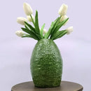 Avocado ceramic vase green and yellow living room decor craft pot