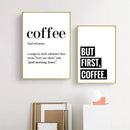 DecorBites™ "Awakened Aromas" Canvas Print - Nordic Black & White Coffee Quotes