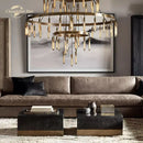 Axis black brass led round chandelier living room glass tube light