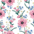 Voguish Modern Pink Poppies Wallpaper