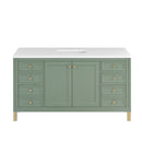 James Martin Chicago 60" Single Bathroom Vanity, Smokey Celadon