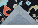 Azure Custom Made Traditional Oushak Black Hand Tufted Wool Rug