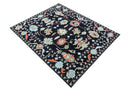 Azure Custom Made Traditional Oushak Black Hand Tufted Wool Rug