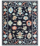 Azure Custom Made Traditional Oushak Black Hand Tufted Wool Rug
