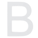 Arial Font White Painted MDF Wood Letter B (6 Inches)