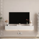 Floating TV Stand Wall Mounted with 16 Color LEDs,69' Modern TV Stand, Floating TV Cabinet Entertainment Center for 55 60 65 Inch TV