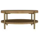 Arini Round Coffee Table With Storage Shelf Sand Wash