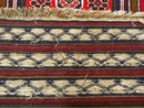 Afghan Rug 3x5, Tribal, Navy Blue, Wool, Handmade, Geometric, Rustic