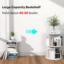Rotating Bookshelf 2 Tier White Narrow Corner Swivel