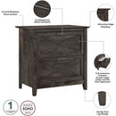 Key West 60W L Shaped Desk With Mobile File Cabinet Bundle