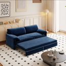 66' Queen Pull Out Sofa Bed, 3-in-1 Convertible Sleeper Sofa with Side Storage,Multi-Functional Velvet Loveseat Bed for Living Room,Bedroom,Apartment,Office