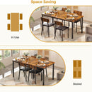 Sixty Three Inch Extendable Dining Table Set Rustic Brown