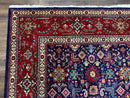 Large Persian Tabriz Rug 10x16, Navy Blue and Red, Allover Pattern, Vintage Hand Knotted Wool Carpet
