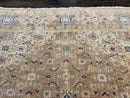 Antique Persian Tabriz Khoy Rug 8x10, Handmade Wool Carpet, Light Green Beige, Vintage Rug for Modern Home