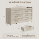 56InchExtraWideGreyOakDresser With LargeStorage Drawers