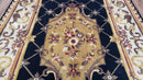 Nepal Rug 6x9, Nepalese Aubusson Area Rug 6 x 9, Hand-Knotted Wool Soft Pile Black & Beige Tibetan Aubusson New Carpet European Savonnerie